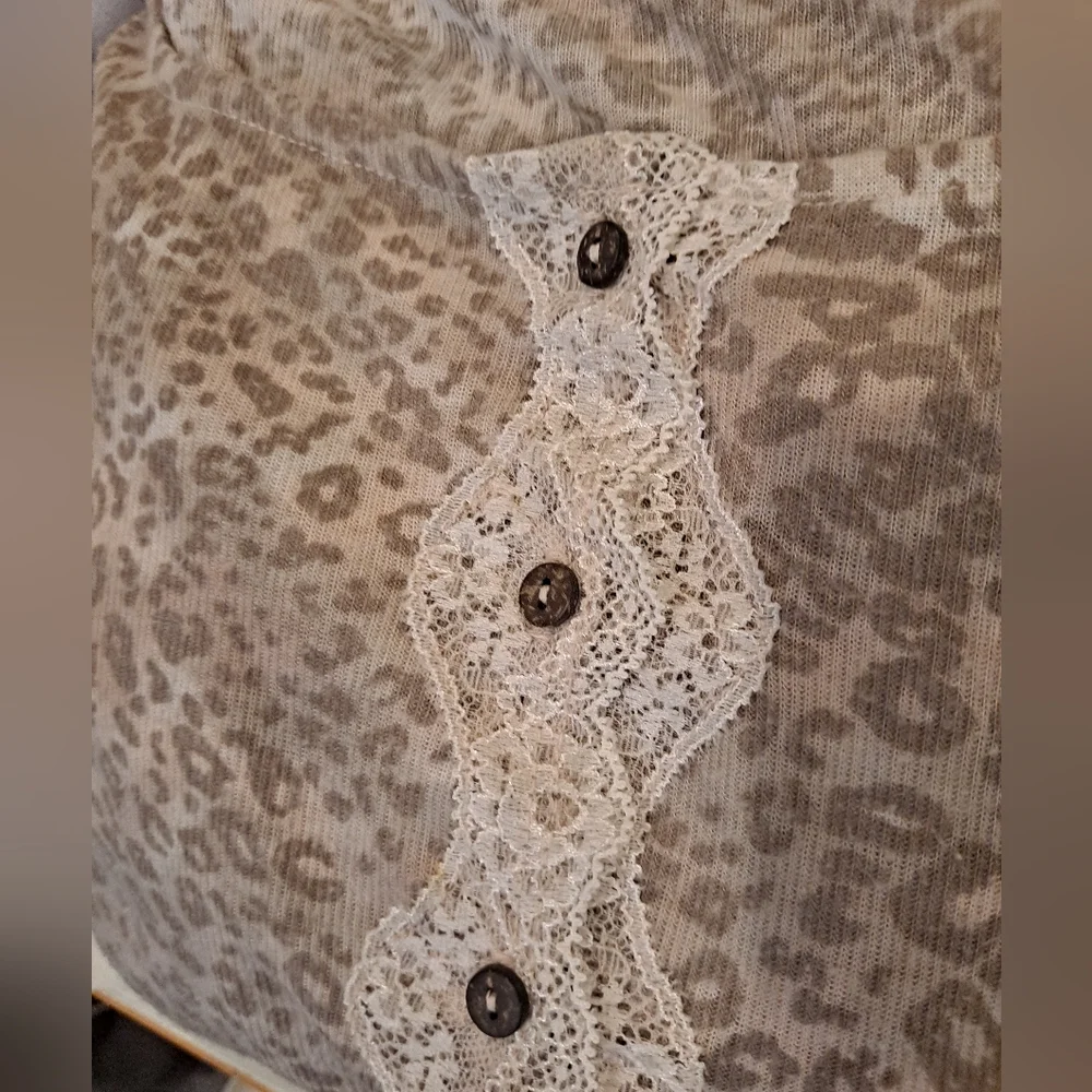Intimately By Free People  She's All That Brown and Gray Animal Print Top